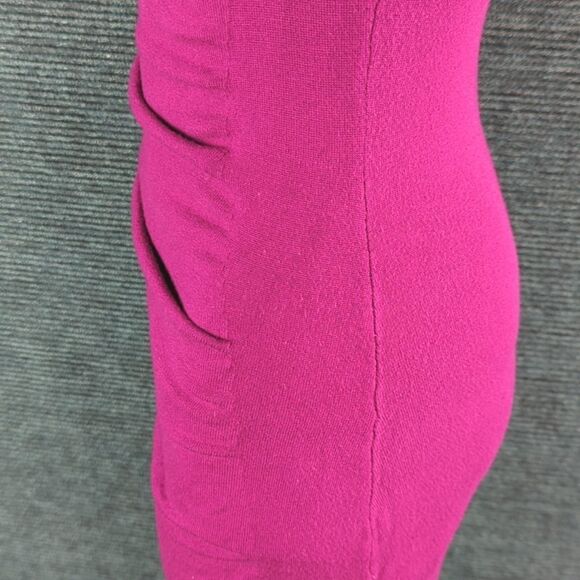 Express Fucsia/Raspberry Rain Blend Sweater Mini-Dress with Front Rusched Panel - Picture 5 of 9